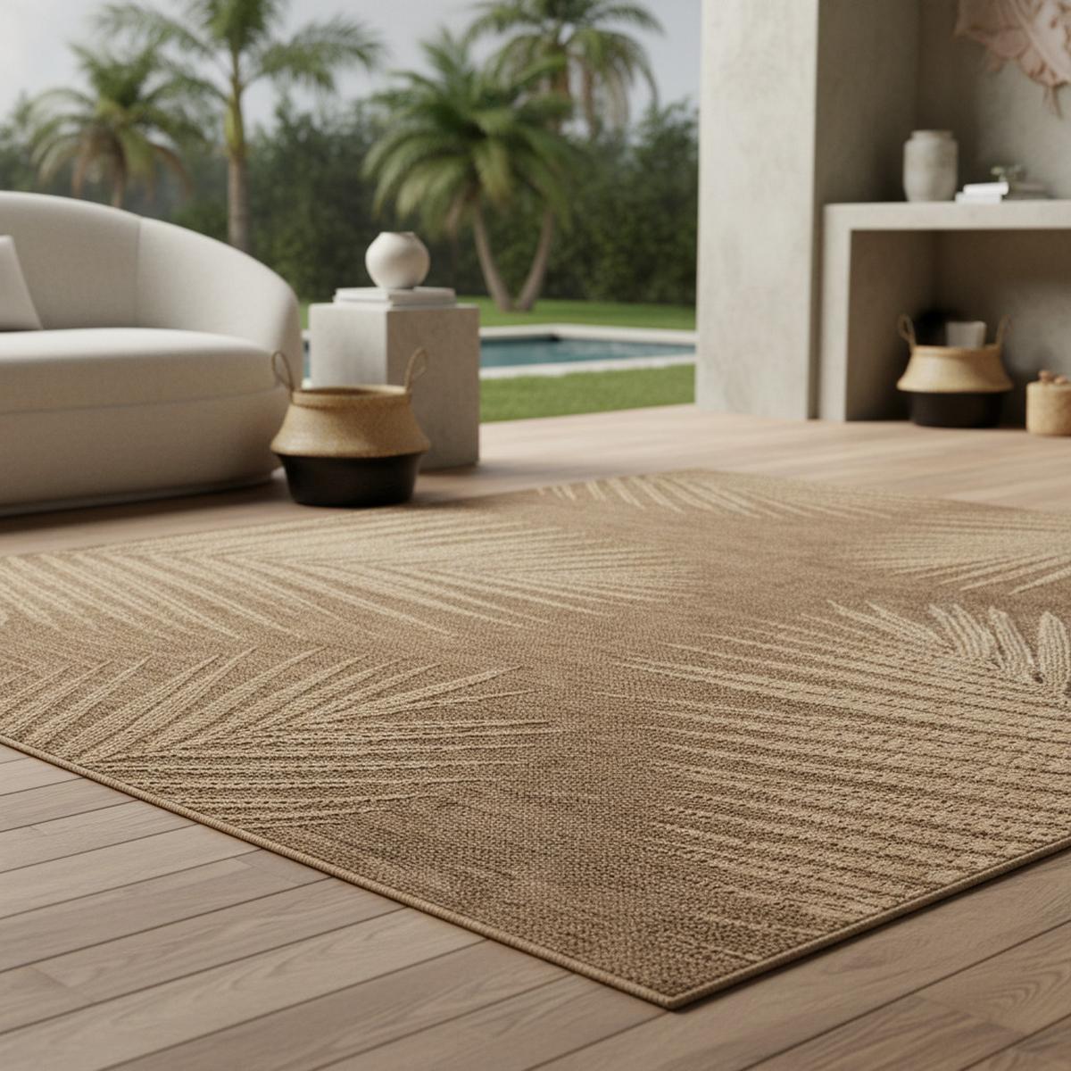 TEPPICH Outdoor ARLBERG in Braun, in Jute-Optik, 140 x 200 cm - Braun, Textil (200/140cm) - KADIMA DESIGN