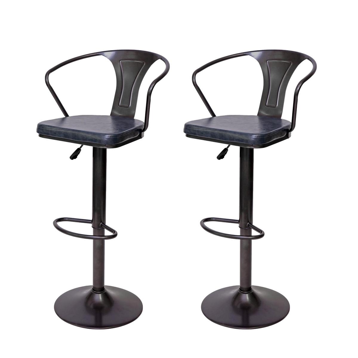 BARHOCKER H10B Schwarz, Grau 2er-Set - Schwarz/Grau, Textil (51/108/45cm) - MCW
