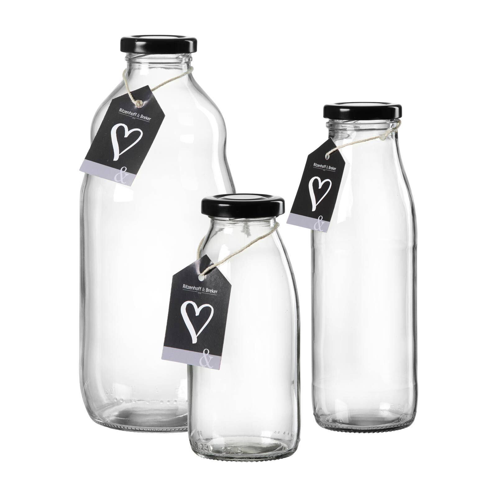 MILCHFLASCHEN-SET Mara transparent 3-tlg. - Transparent, Glas (2/2/2cm) - Ritzenhoff Breker