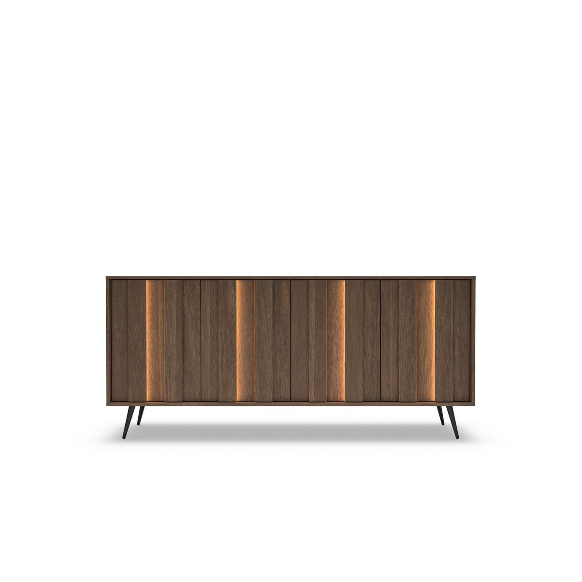 KOMMODE DAVANTI 183,3/82,6/40cm mit Schubladen 6 Türen Eichefarben - Eichefarben, Holzwerkstoff (183.3/82.6/40cm) - MASSENO
