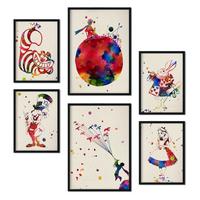 POSTER Set Mit 6 Von Alicia Und Dem Kleinen Prinzen Sammlung A3 & A4 Schwarzer Rahmen - Schwarz, Papier (29/3cm) - Nacnic