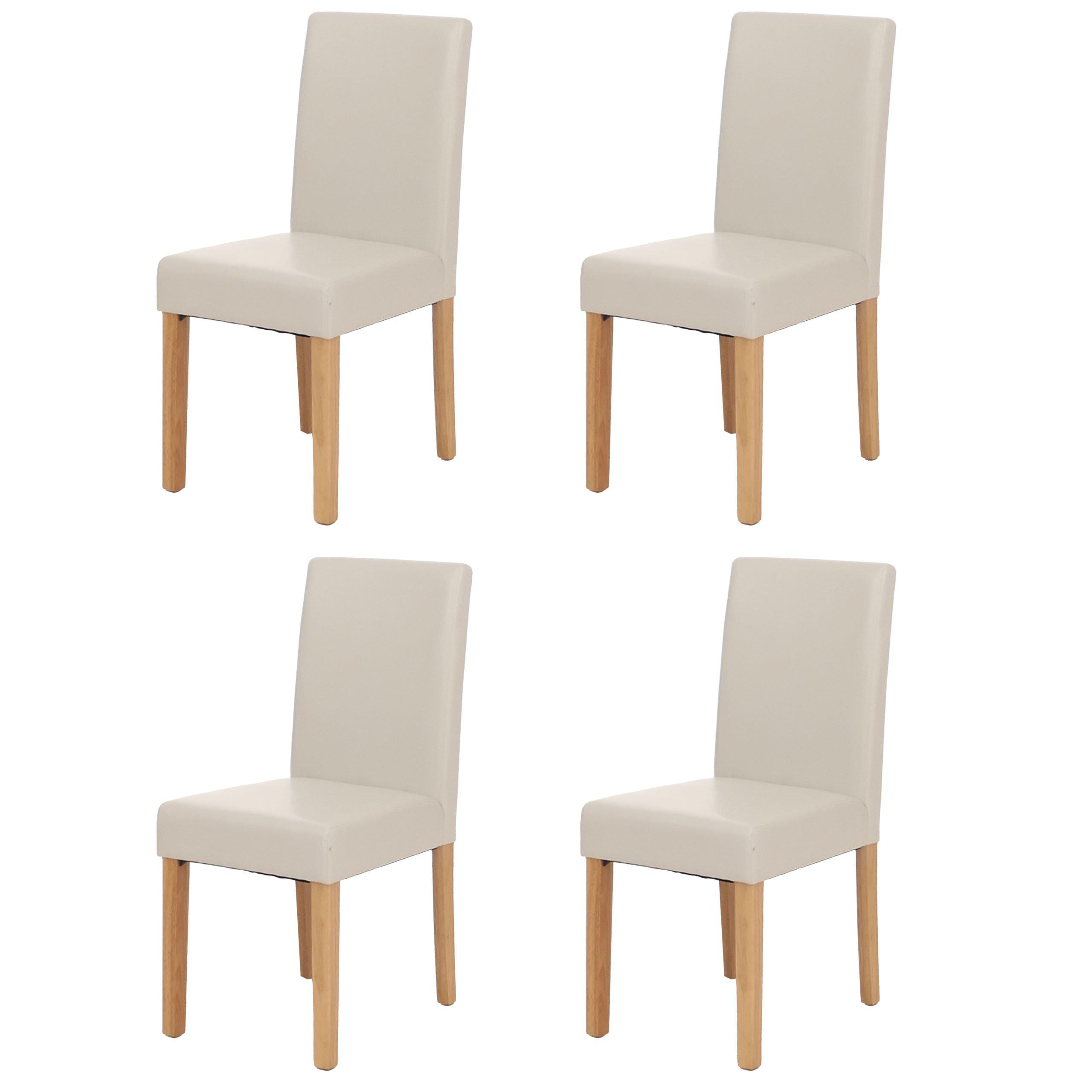 ESSZIMMERSTUHL Weiß, Braun 4er-Set - Weiß/Braun, Textil (43/90/56cm) - MCW