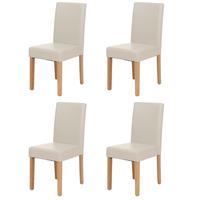 ESSZIMMERSTUHL Weiß, Braun 4er-Set - Weiß/Braun, Textil (43/90/56cm) - MCW