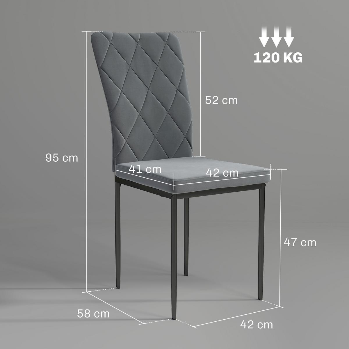 ESSZIMMERSTÜHLE 4er-Set - Dunkelgrau, Kunststoff (42/95/58cm) - HOMCOM