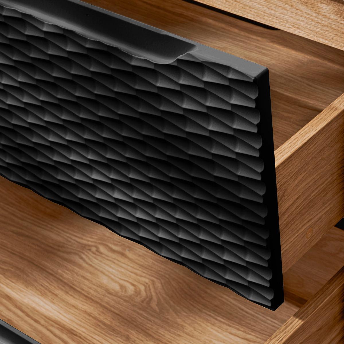 WASCHTISCHUNTERSCHRANK 90cm Elora Schwarz und Holz - Schwarz, Holzwerkstoff (90/57/46cm) - Petits-meubles