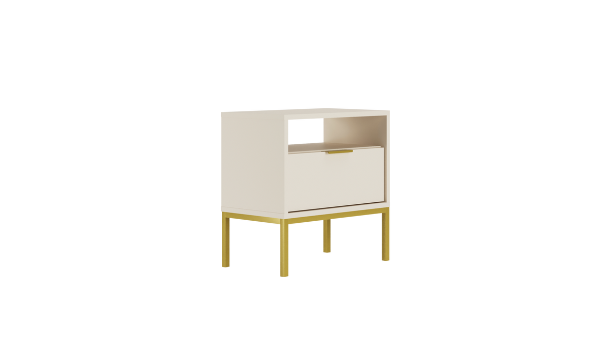 NACHTSCHRANK Austin 33/56,4/55 cm - Kaschmir/Goldfarben, Holzwerkstoff (33/56/55cm) - RAUMHIRSCH FURNITURE