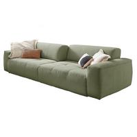 SOFA MIT SITZTIEFENVERSTELLUNG PALACE Grün Cord Relaxfunktion - Schwarz/Olivgrün, Kunststoff/Textil (298/74/120cm) - KAWOLA