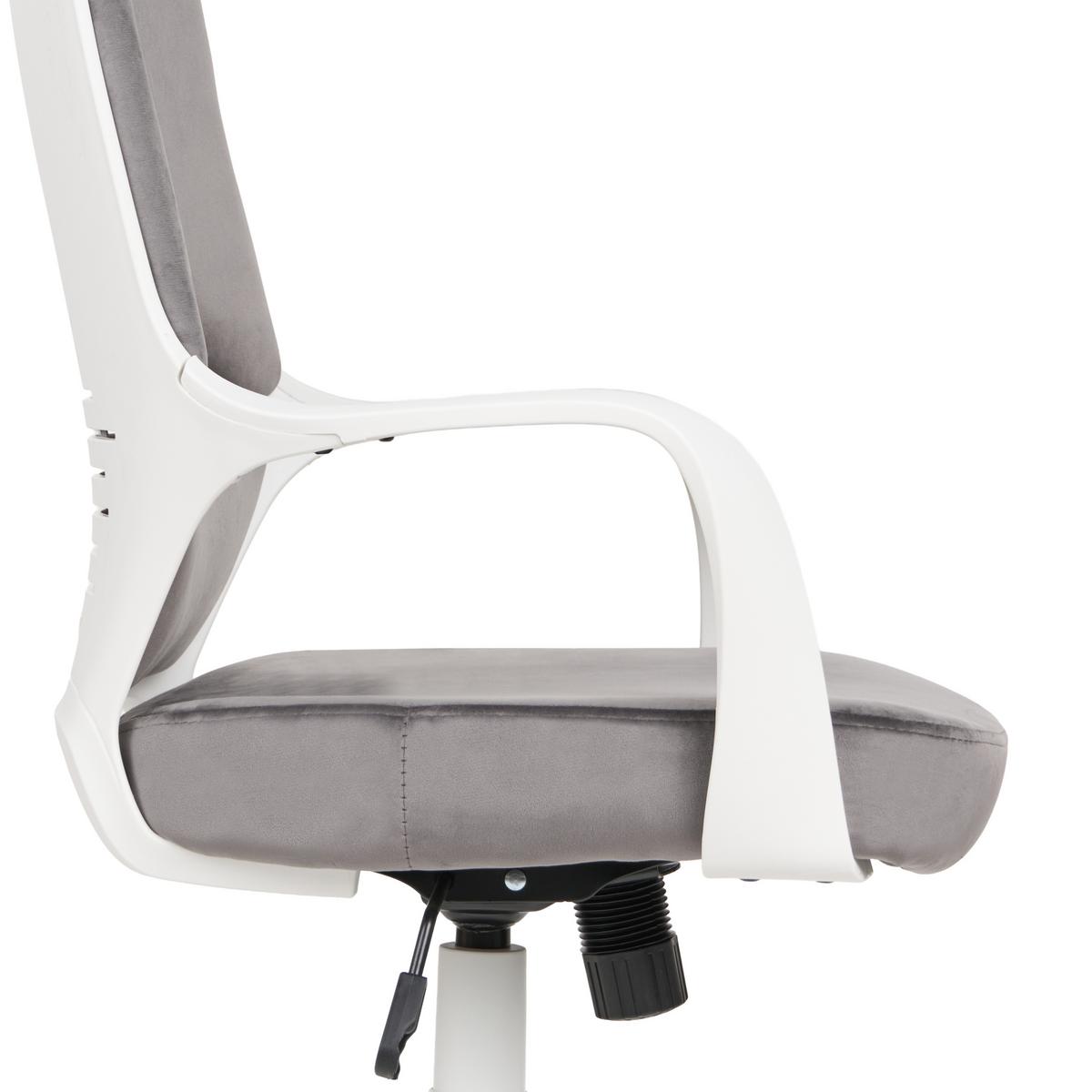 BÜROSTUHL Samtstoff Grau Delight - Grau, Textil (64/116/64cm) - Beliani