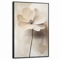 LEINWAND Bilder mit Rahmen - Blume - Beige - Farbe - Schatten - 60x90 - Creme, Textil (60/90cm) - MuchoWow