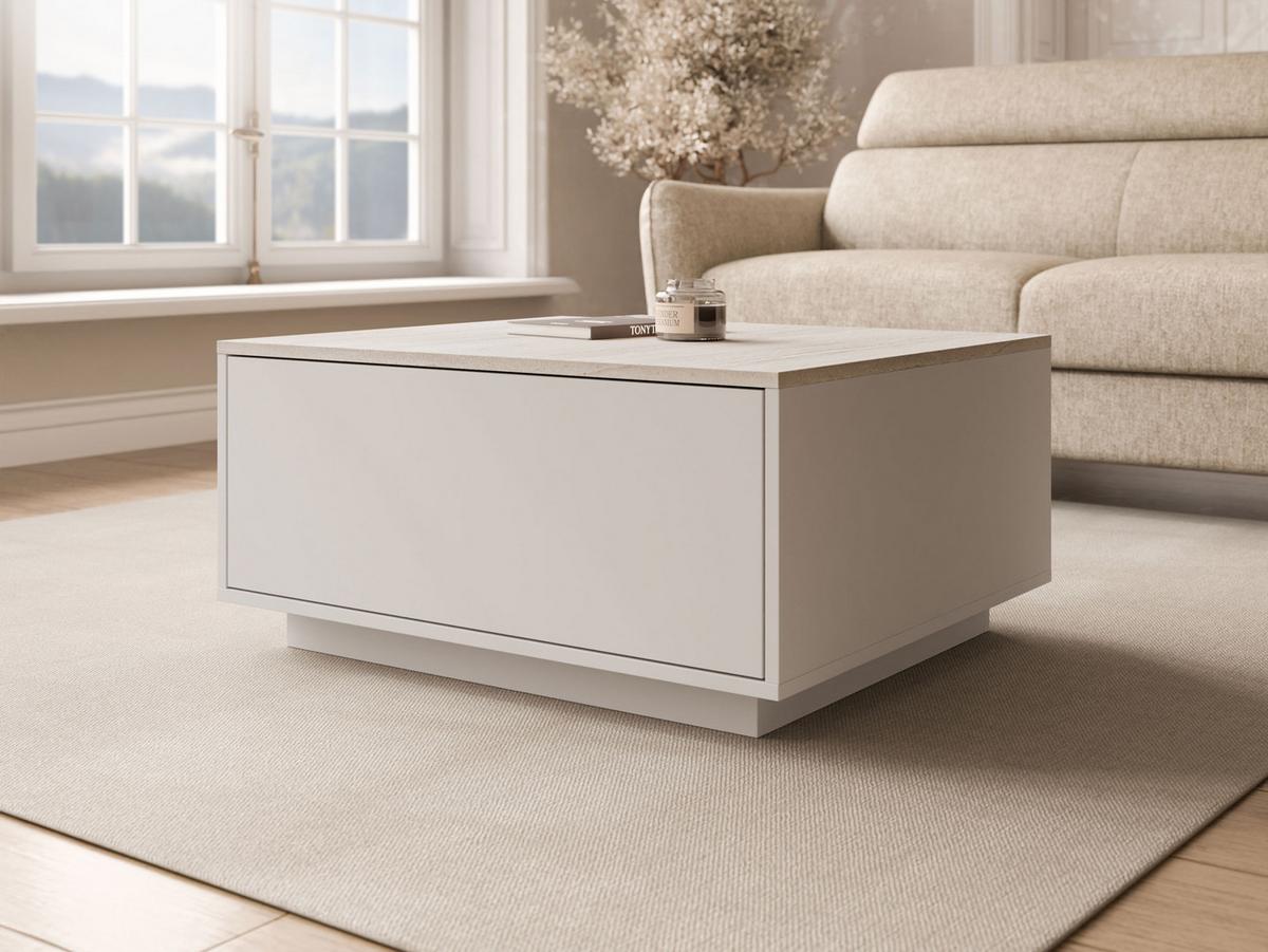COUCHTISCH Bavro - Sandfarben/Schwarz, Holzwerkstoff/Kunststoff (70/80/39cm) - MIRJAN24