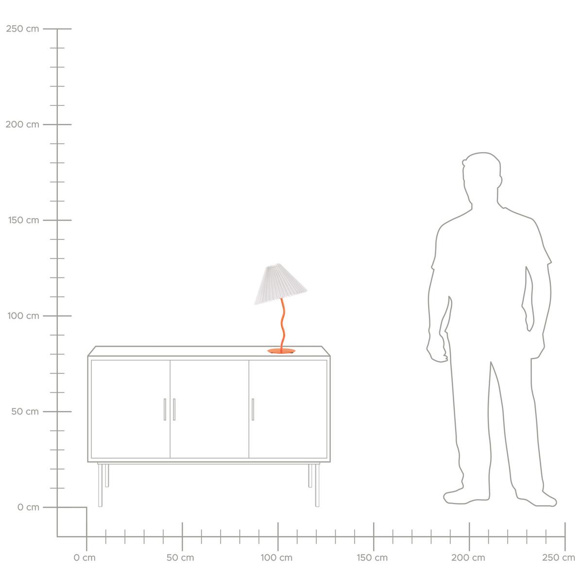 TISCHLEUCHTE Orange/Weiß Alwero - Orange/Weiß, Metall (30/30/48cm) - Beliani