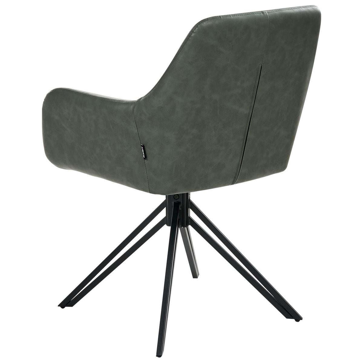 ESSZIMMERSTUHL 2er-Set Kunstleder Dunkelgrün Sansarc - Schwarz/Grün, Kunststoff (57/85/59cm) - Beliani