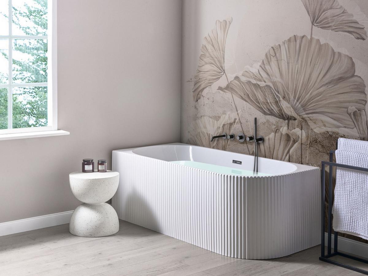 ECKBADEWANNE 80x169x59 cm weiß Gocta - Weiß, Kunststoff (80/59/169cm) - Beliani