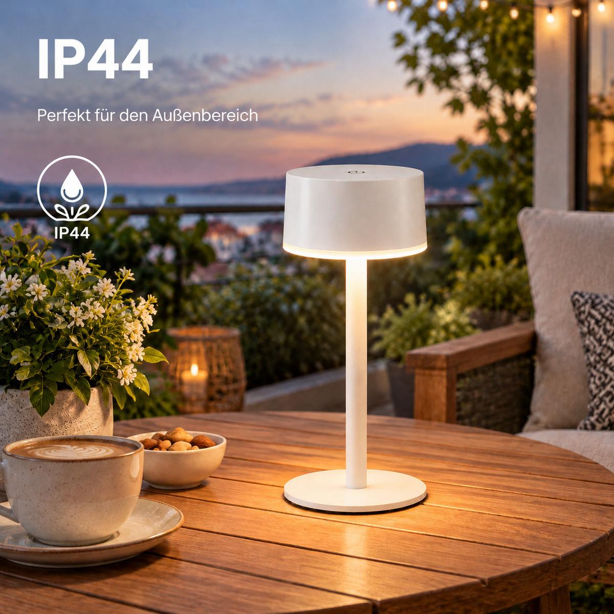 LED TISCHLAMPE Throvix 7.5/7.5/19.4 CM - Weiß, Kunststoff/Metall (7.5/7.5/19.4cm) - ZMH