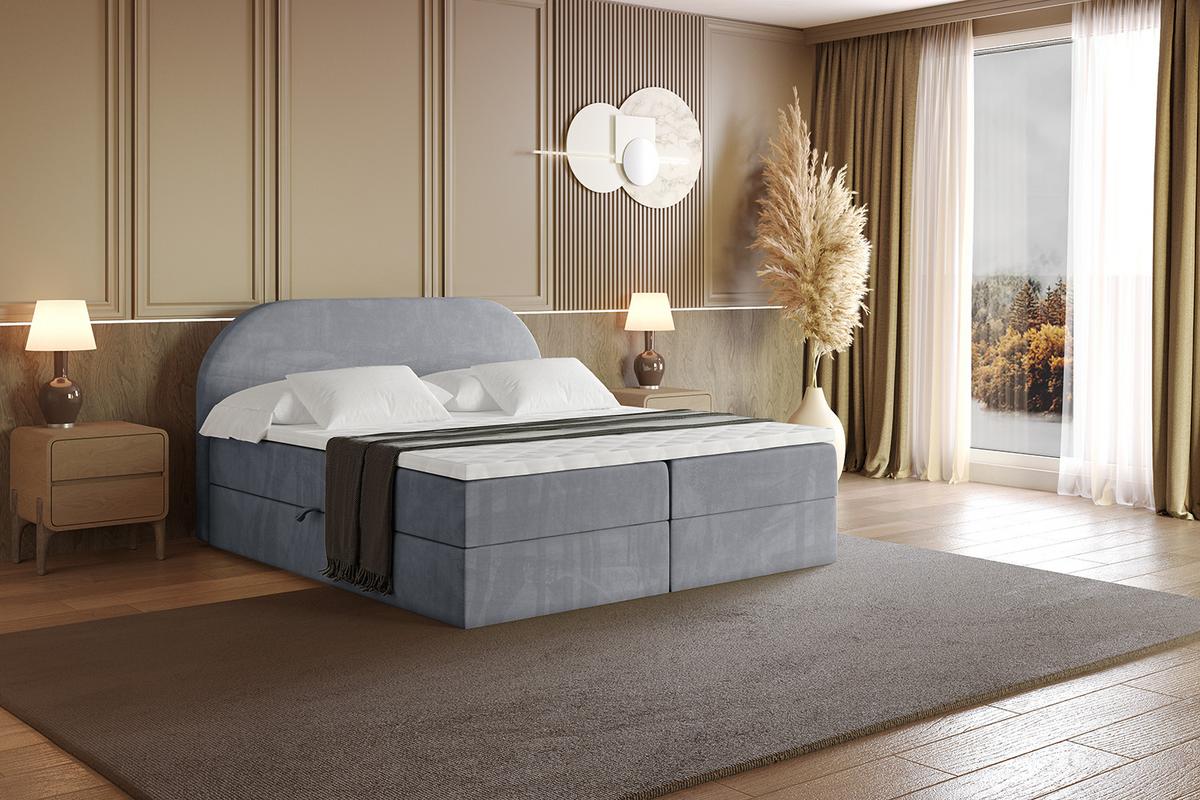 BOXBETT mit Matratze H3 und Lattenrost - NOX - 180x200 - Grau Casablanca - Grau, Holzwerkstoff/Kunststoff (180/200cm) - ALTDECOR