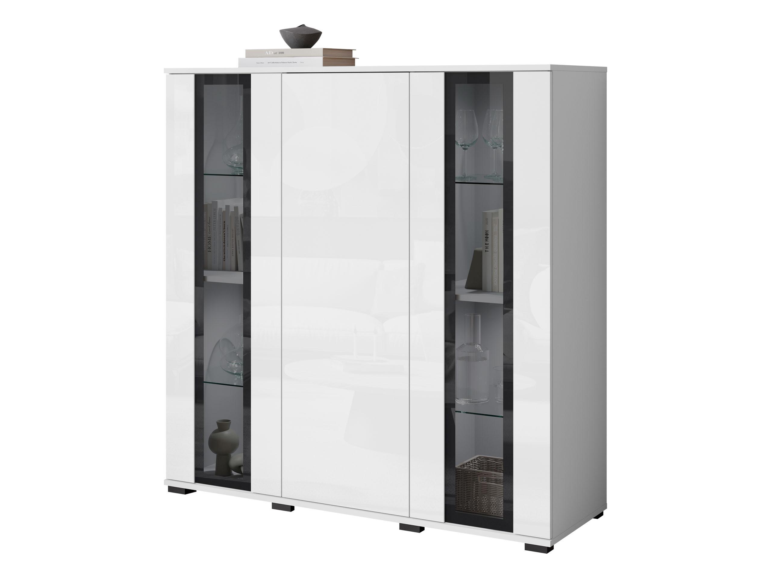 KOMMODE Caro HB 120 - Schwarz/Weiß, Holzwerkstoff/Kunststoff (120/122/40cm) - MIRJAN24