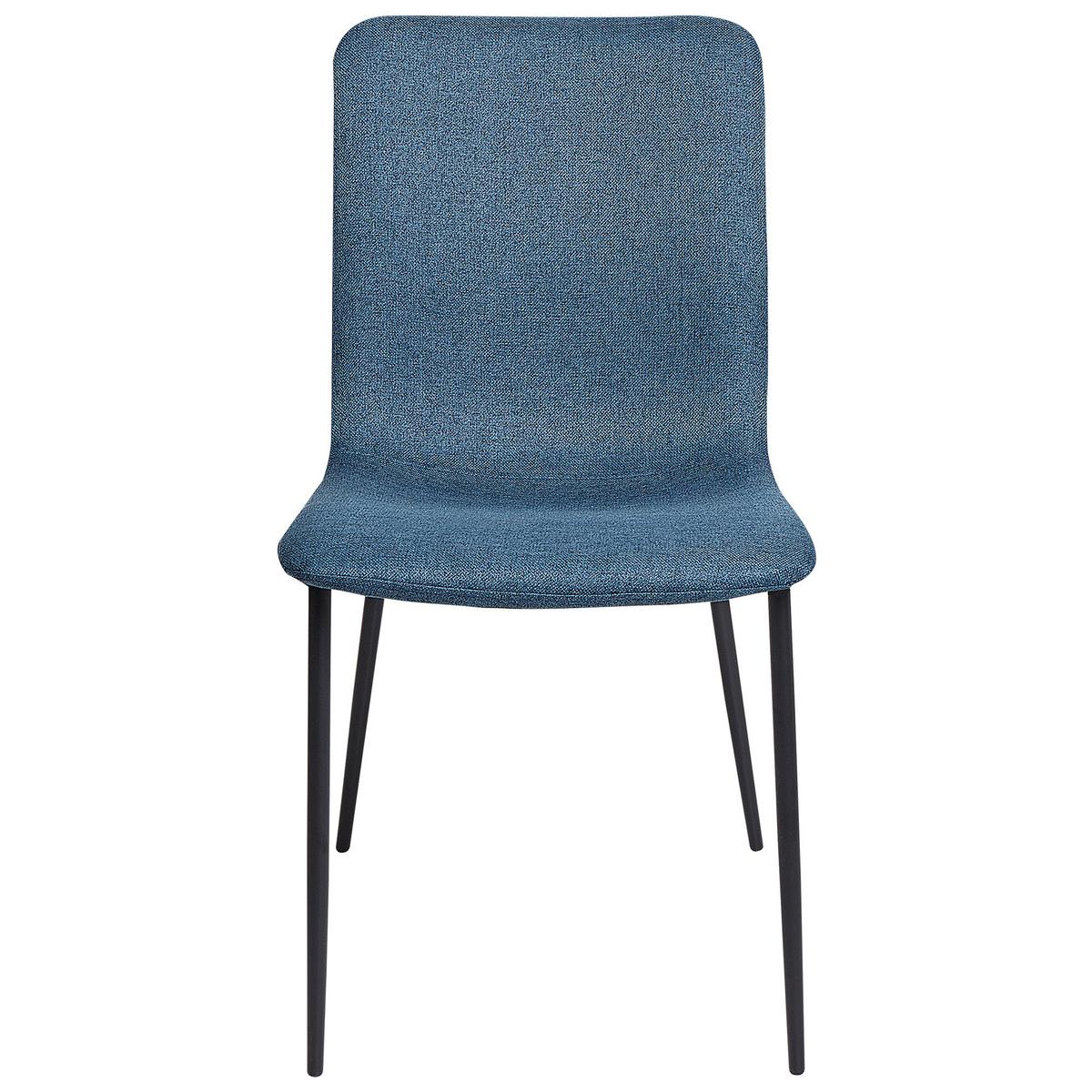 ESSZIMMERSTUHL 4er-Set Dunkelblau Glendive - Blau/Schwarz, Textil (44/81/65cm) - Beliani