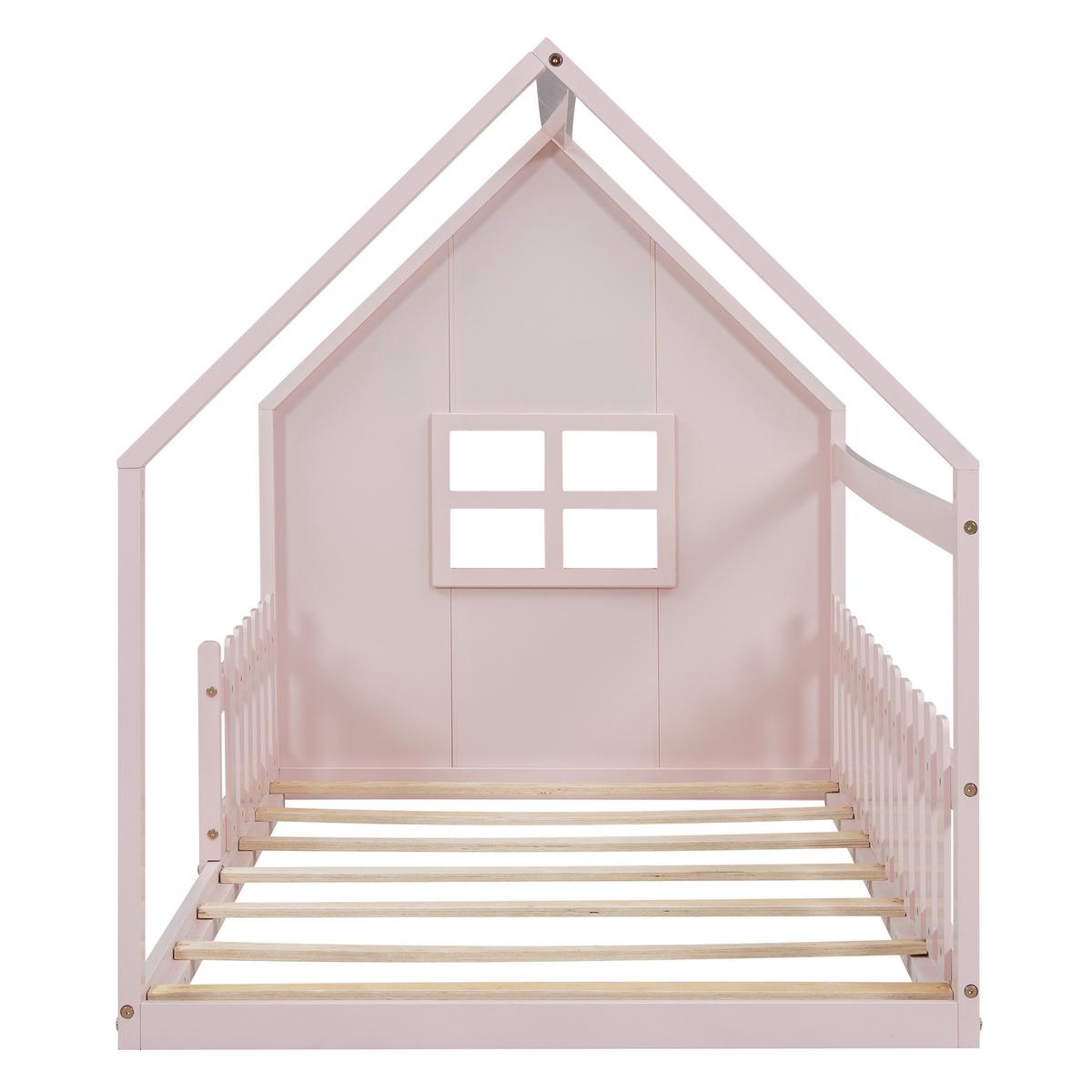 KINDERBETT 90x200 kinderbett rosa kiefer - Pink, Holz (90/200cm) - Urban Meuble