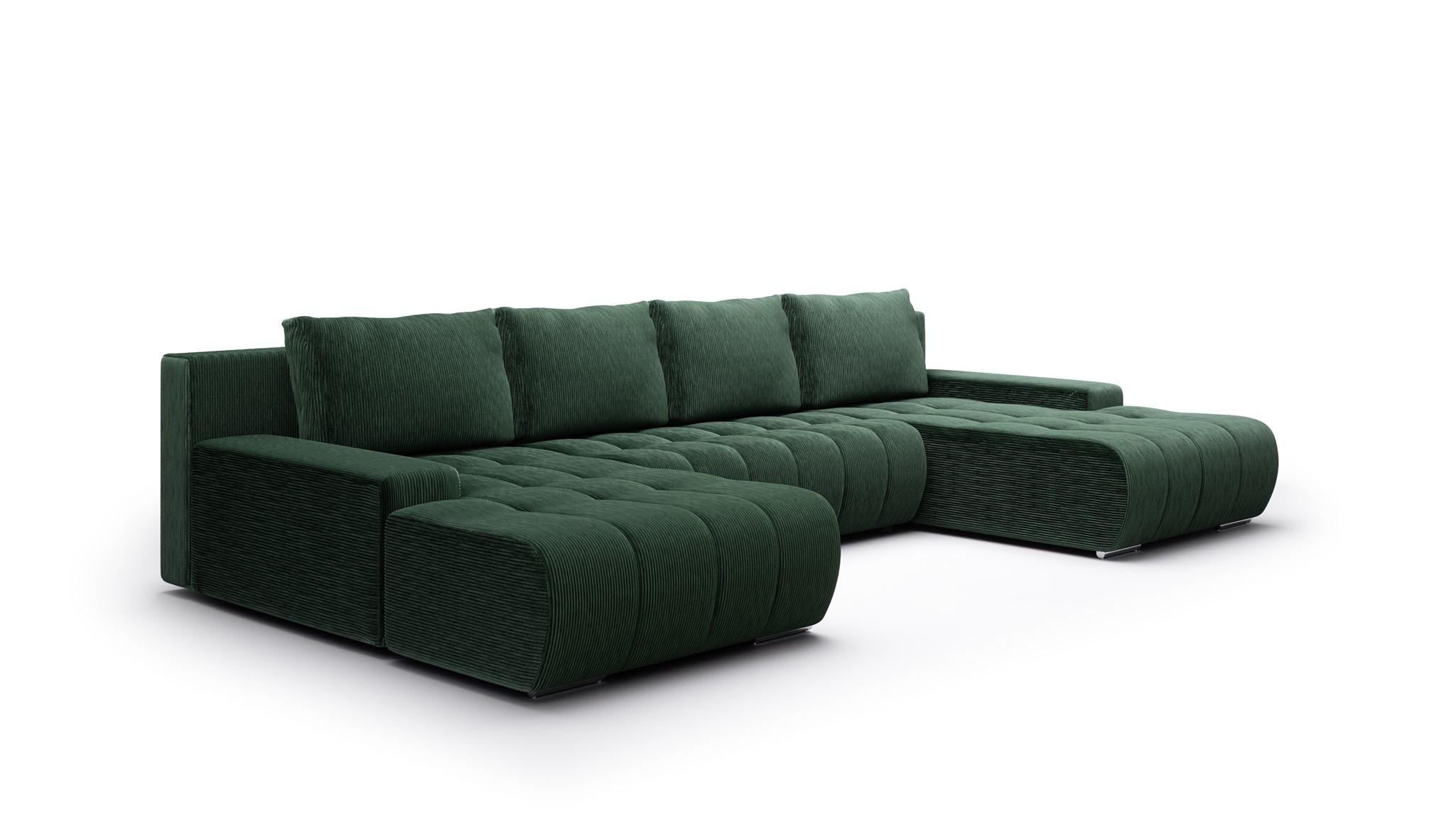 WOHNLANDSCHAFT Vogar In Poso - Grün, Holzwerkstoff/Textil (350/85/185cm) - Fun Möbel