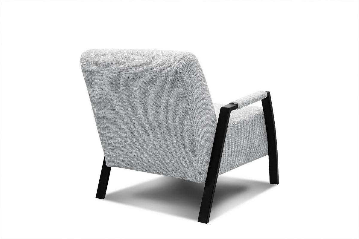 SESSEL KOBE, hellgrau - Hellgrau/Schwarz, Holz/Textil (72/76/90cm) - Wozimo