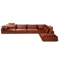 ECKSOFA ETICO Braun Velvet - Schwarz/Braun, Textil (513/330cm) - KAWOLA