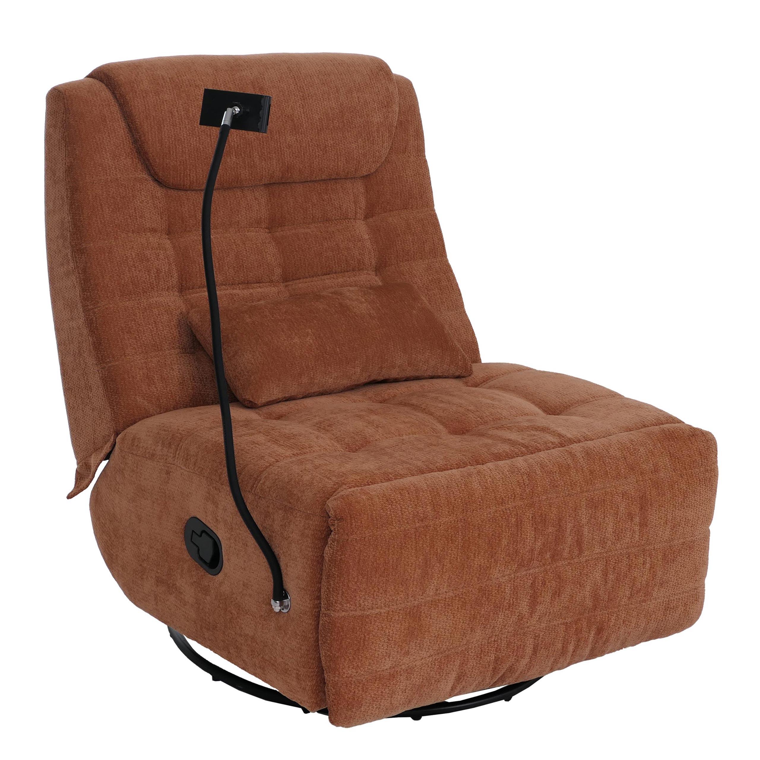 RELAXSESSEL Orange - Terracotta/Orange, Textil (82/96/163cm) - MCW