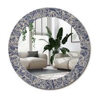 SPIEGEL Rund Ø 60 cm mit Aufdruck - Dunkelblau, Glas (60/60/0.4cm) - Wallfluent