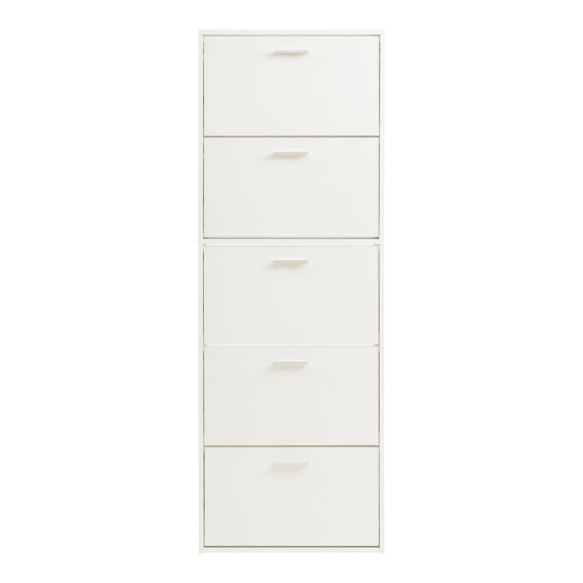 SCHUHSCHRANK Sykkylven - Weiß, Holzwerkstoff (60/169/24cm) - [en.casa]