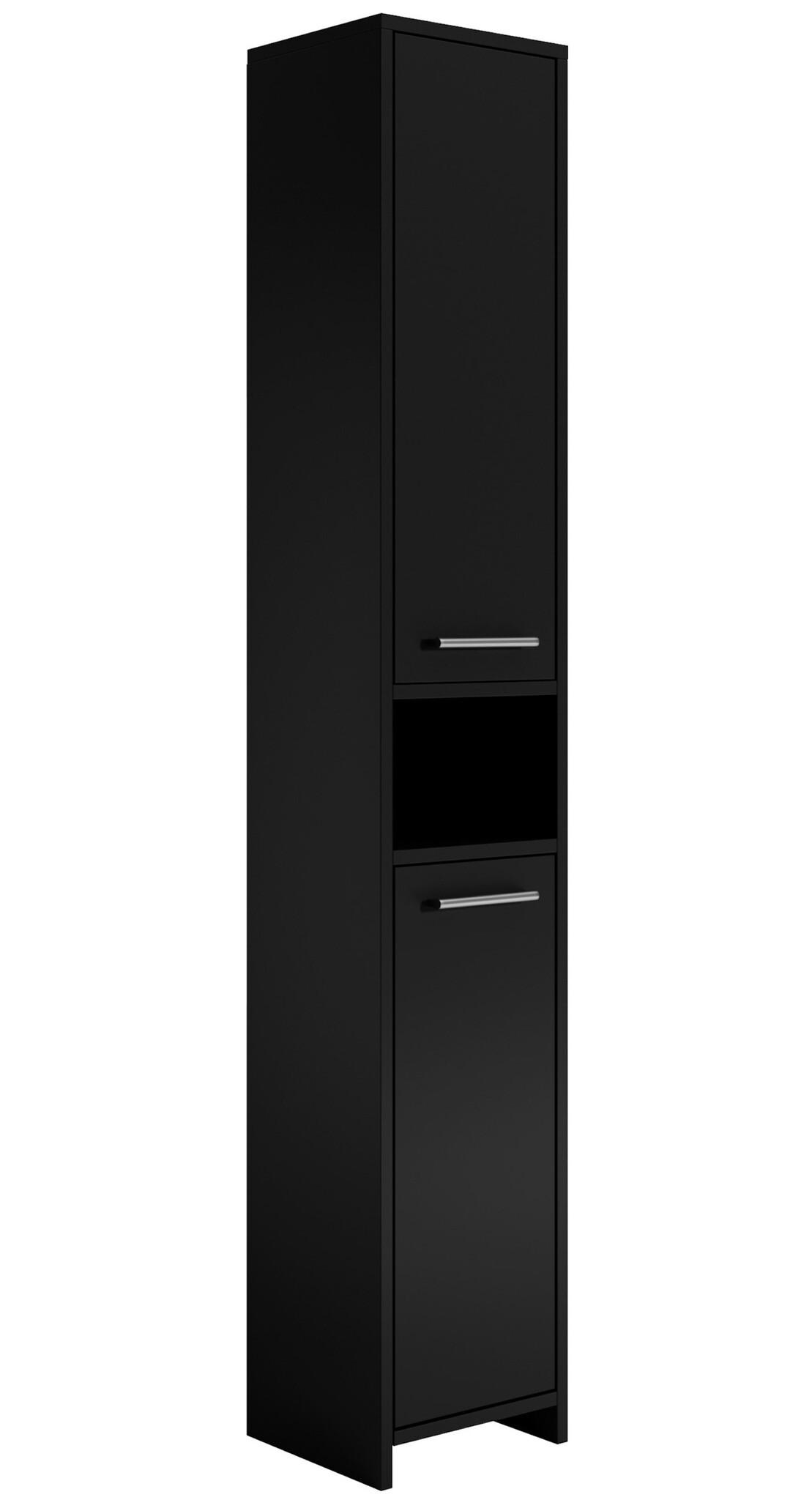 BADEZIMMERSCHRANK Nemo mit 2 Türen Schwarz - 32 x 29 x 190 cm - Schwarz, Holz (32/190/29cm) - Badplaats