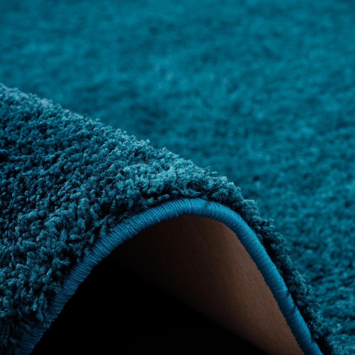 HOCHFLOR SHAGGY TEPPICH PALACE RUND - Petrol, Textil (133/133cm) - Snapstyle