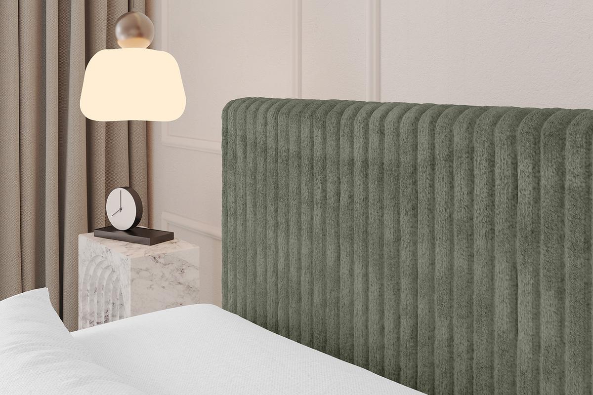 BOXSPRINGBETT mit Matratze H3|H4 und Lattenrost - TOLO KING 180x200 Cord - Olive - Olivgrün, Holzwerkstoff (180/200cm) - ALTDECOR