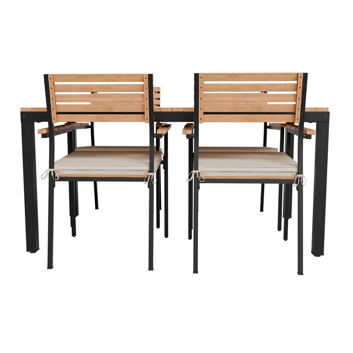 GARTENGARNITUR Rhodos Akazienholz 5-teilig - Braun, Holz/Metall - Juskys