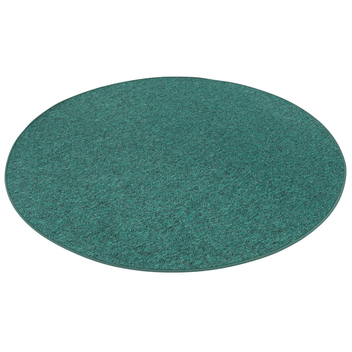 FEINSCHLINGEN VELOUR TEPPICH STRONG RUND - Petrol, Textil (200/200cm) - Snapstyle