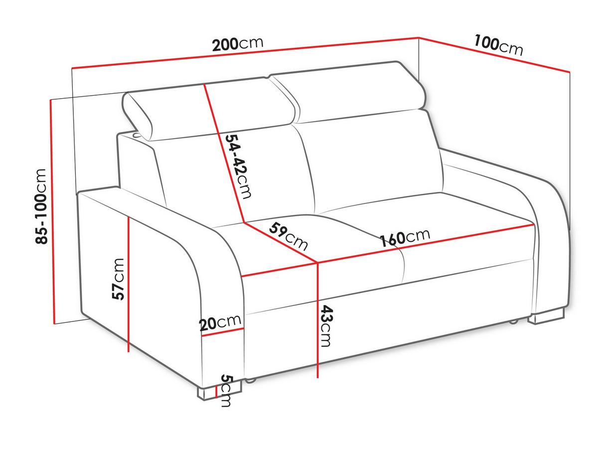 SOFA Oslo 3 - Silberfarben/Hellgrau, Holz/Kunststoff (200/85/100cm) - MIRJAN24