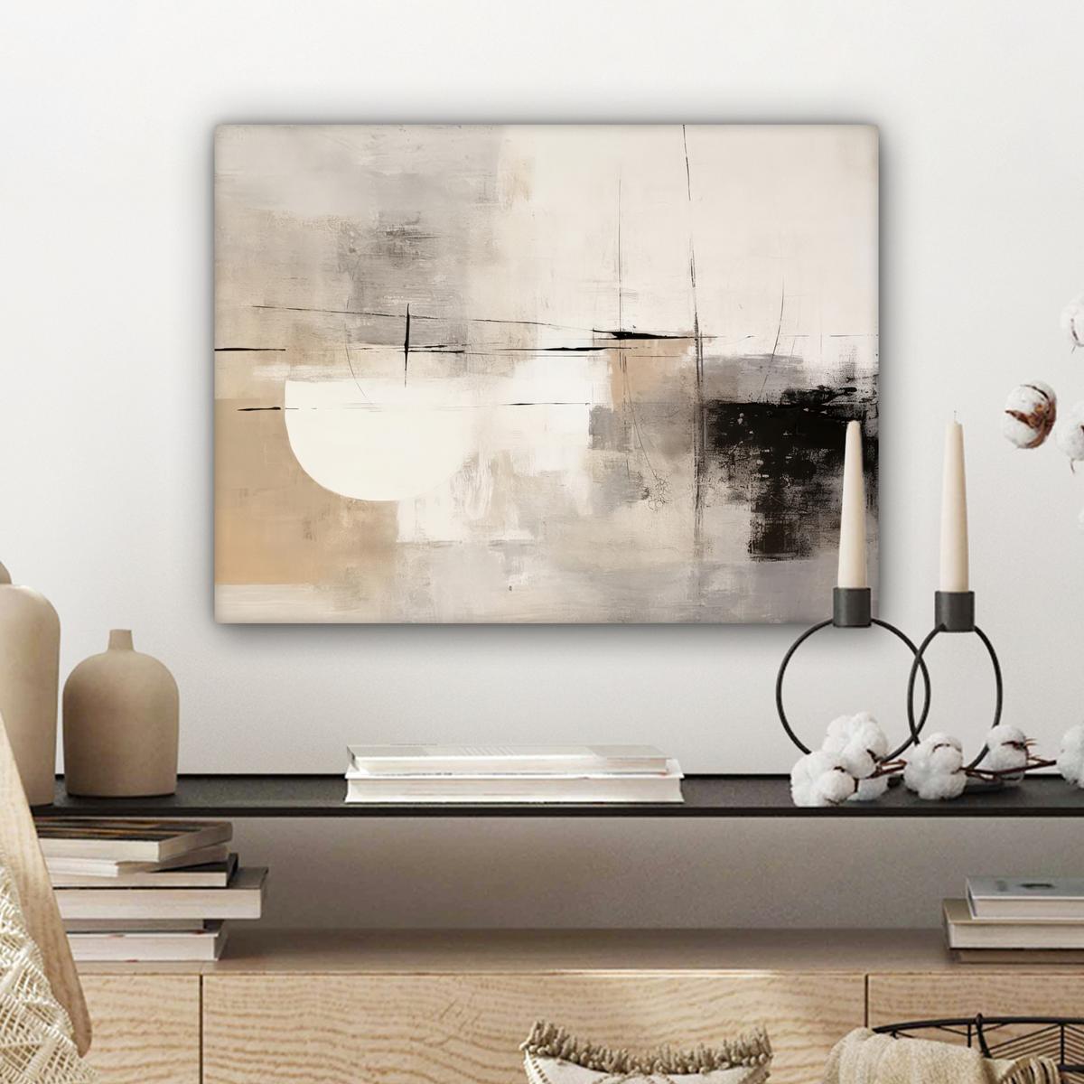 LEINWANDBILD Abstrakt - Kunst - Grau Wandbild 40x30 cm - Hellgrau, Textil (40/30cm) - MuchoWow