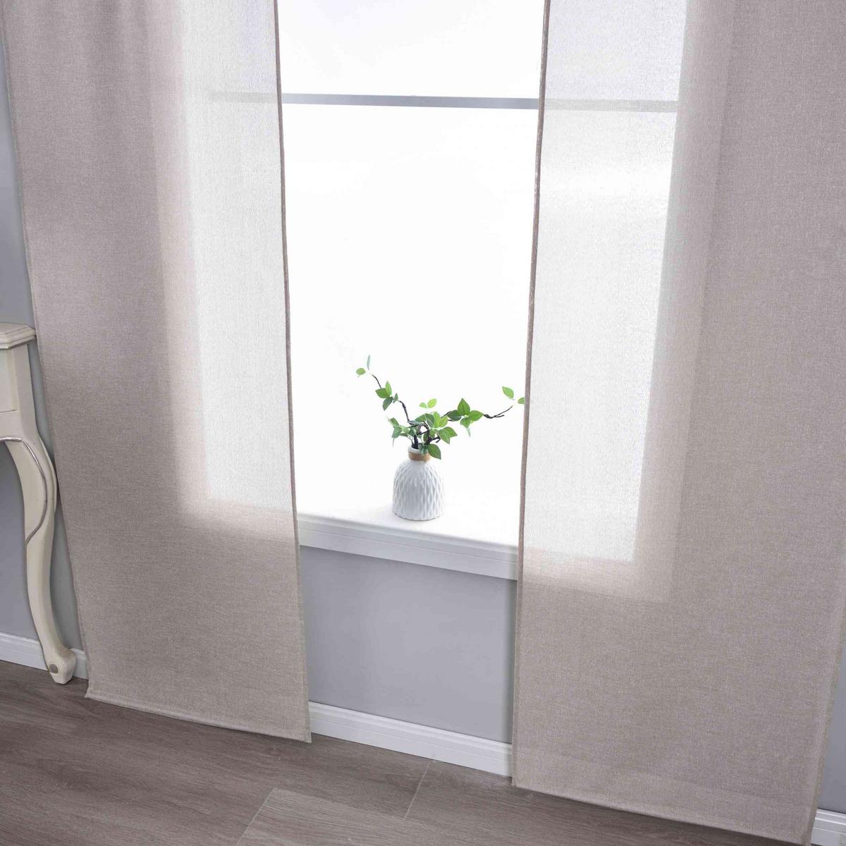 SCHIEBEVORHANG »Leipzig« HxB 245x60 cm Taupe - Taupe, Textil (60/245/245cm) - Gardinenbox