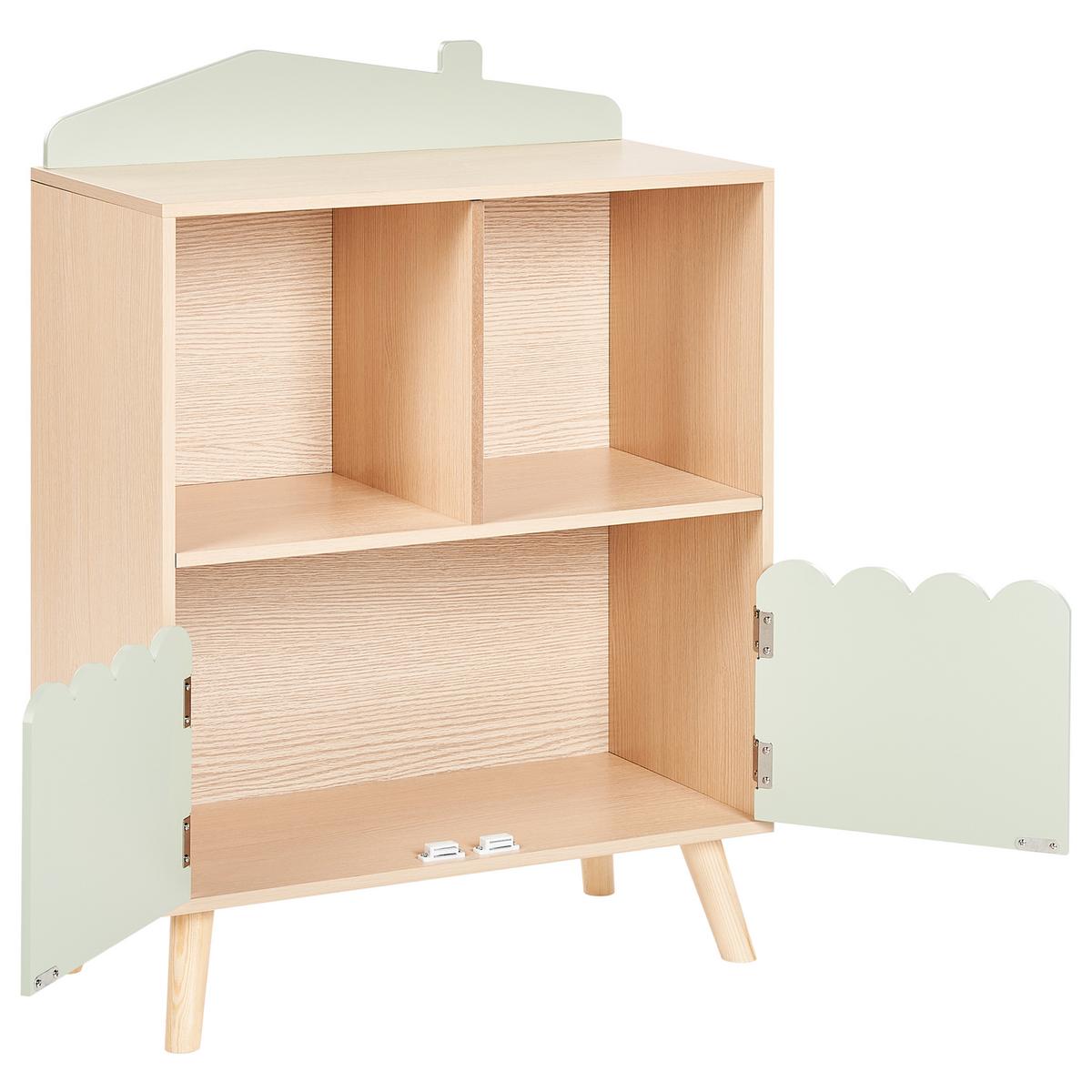 REGAL 86 cm Hellgrün Lackey - Braun/Grün, Holzwerkstoff (60/86/30cm) - Beliani