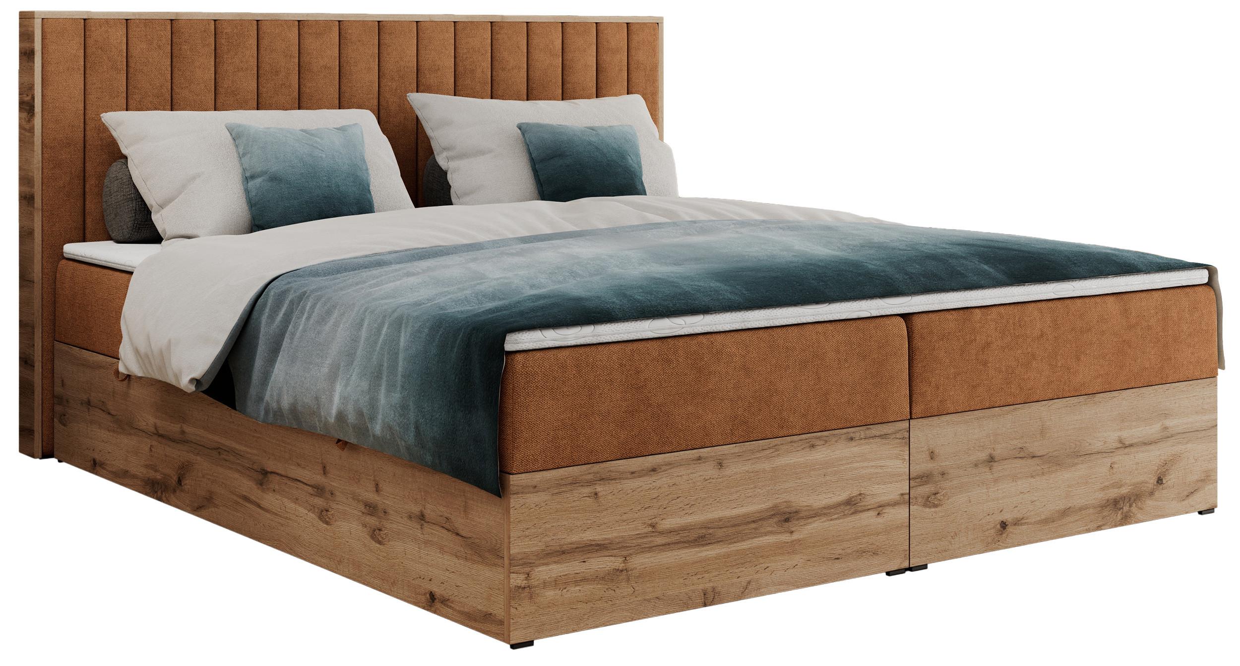BOXBETT ALBERO 4 - 120/200 Orange Struktur - H3 - Orange, Holz/Textil (120/200cm) - MKS