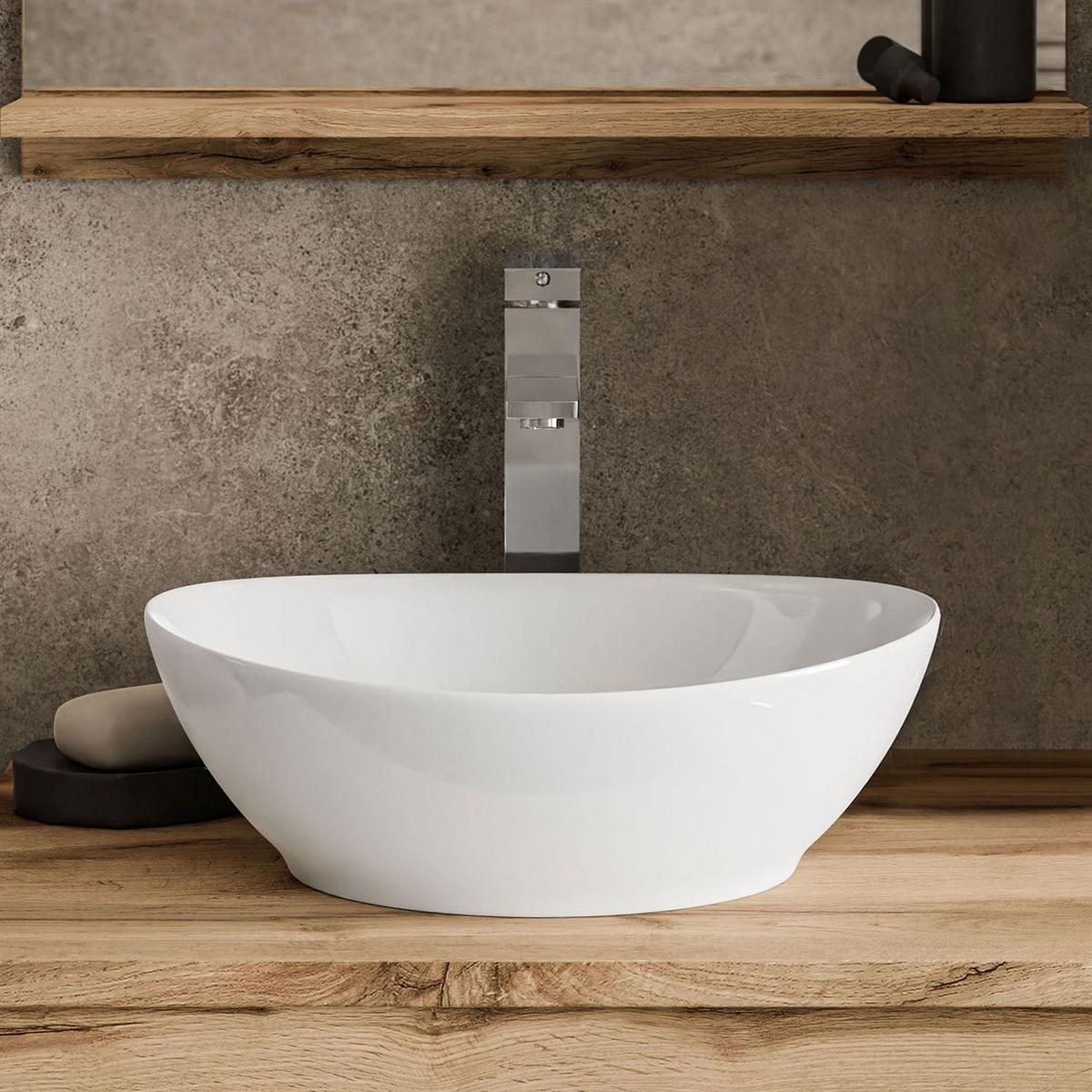 BADMÖBEL-SET LUMIRE LOFT II Wotan Eiche mit Spiegel - Braun, Holzwerkstoff (60/52/46cm) - Lookway