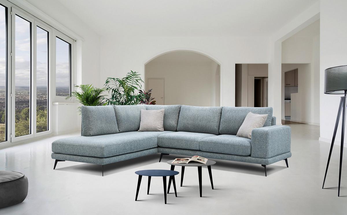 ECKSOFA MEDIOLANE 5-Sitzer, mintgrün - Mintgrün, Holzwerkstoff/Textil (219/282cm) - Wozimo