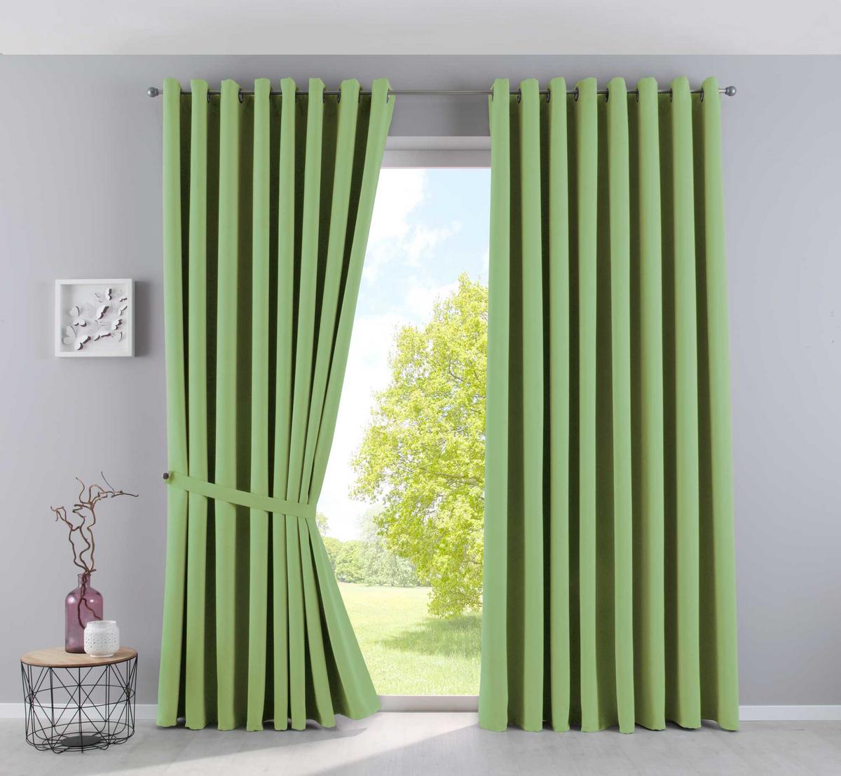 VORHANG »NEW YORK« HxB 245x295 cm Grün - Grün, Textil (295/245cm) - Gardinenbox