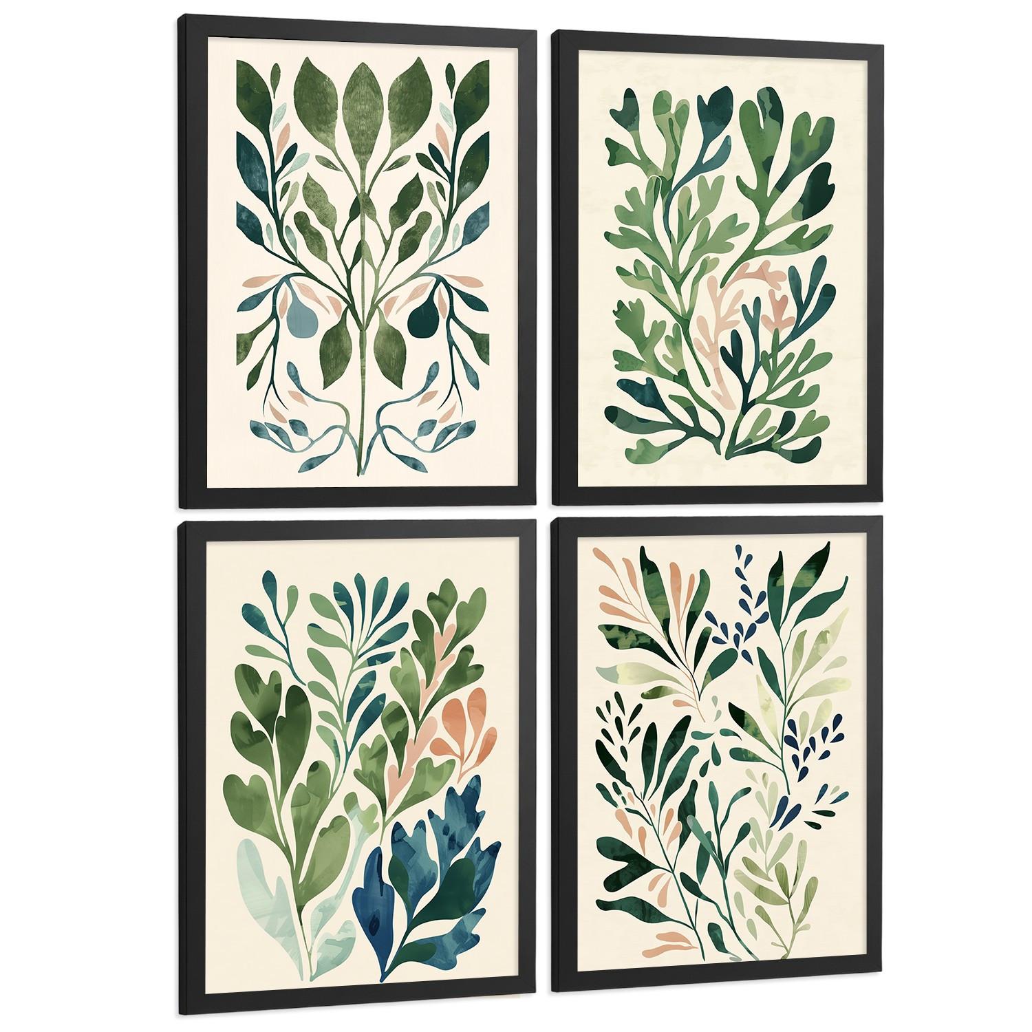 POSTER 2er-Set Wandbilder Matisse Blumen modern Wohnzimmer Deko, Schlafzimmer, Küche, Badezimmer Rahmenlos A3 - Schwarz, Papier (29.7/1/42cm) - Nacnic
