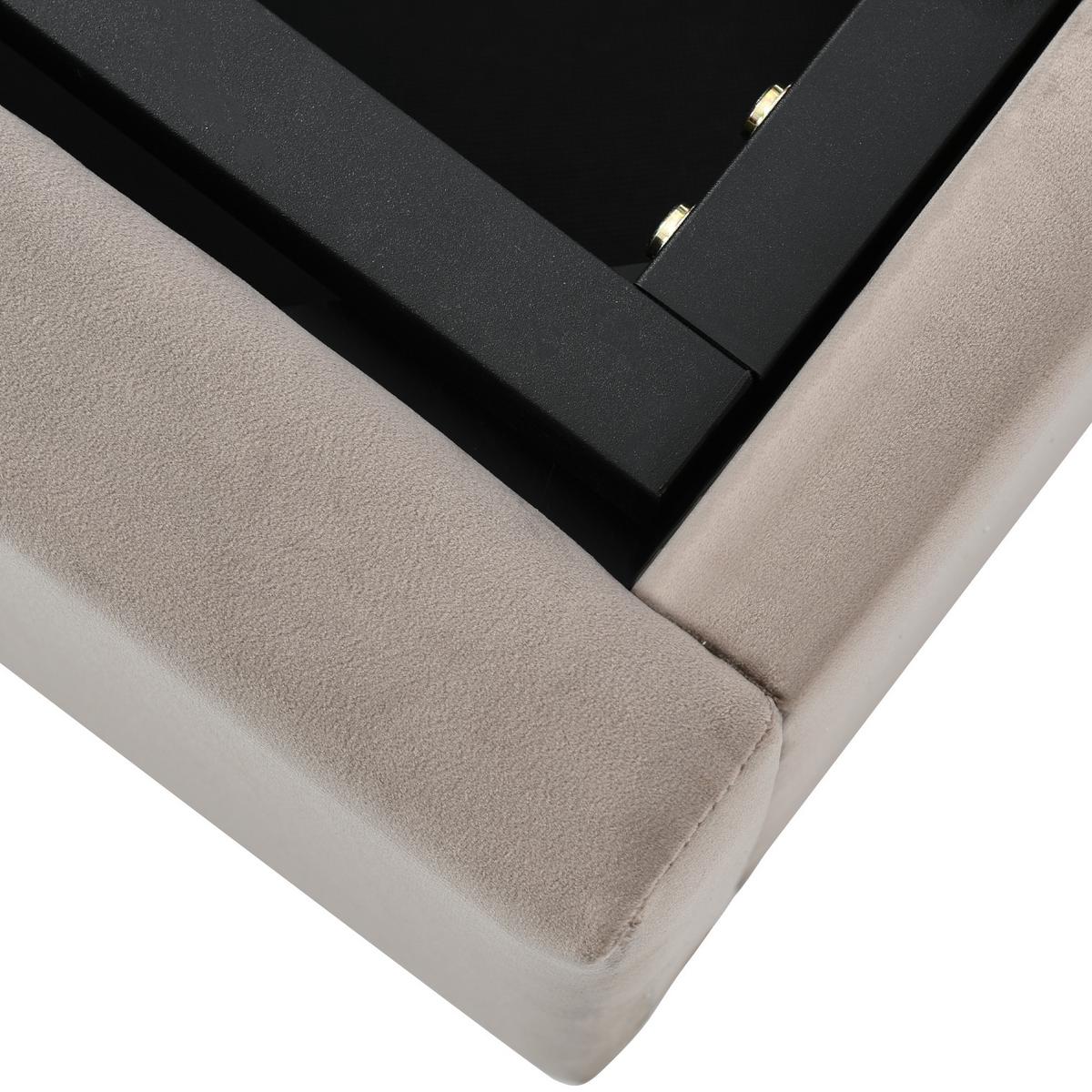 DOPPELBETT Hellgrau 203/96/97,5–117,5 cm - Grau, Holz/Textil - Urban Meuble