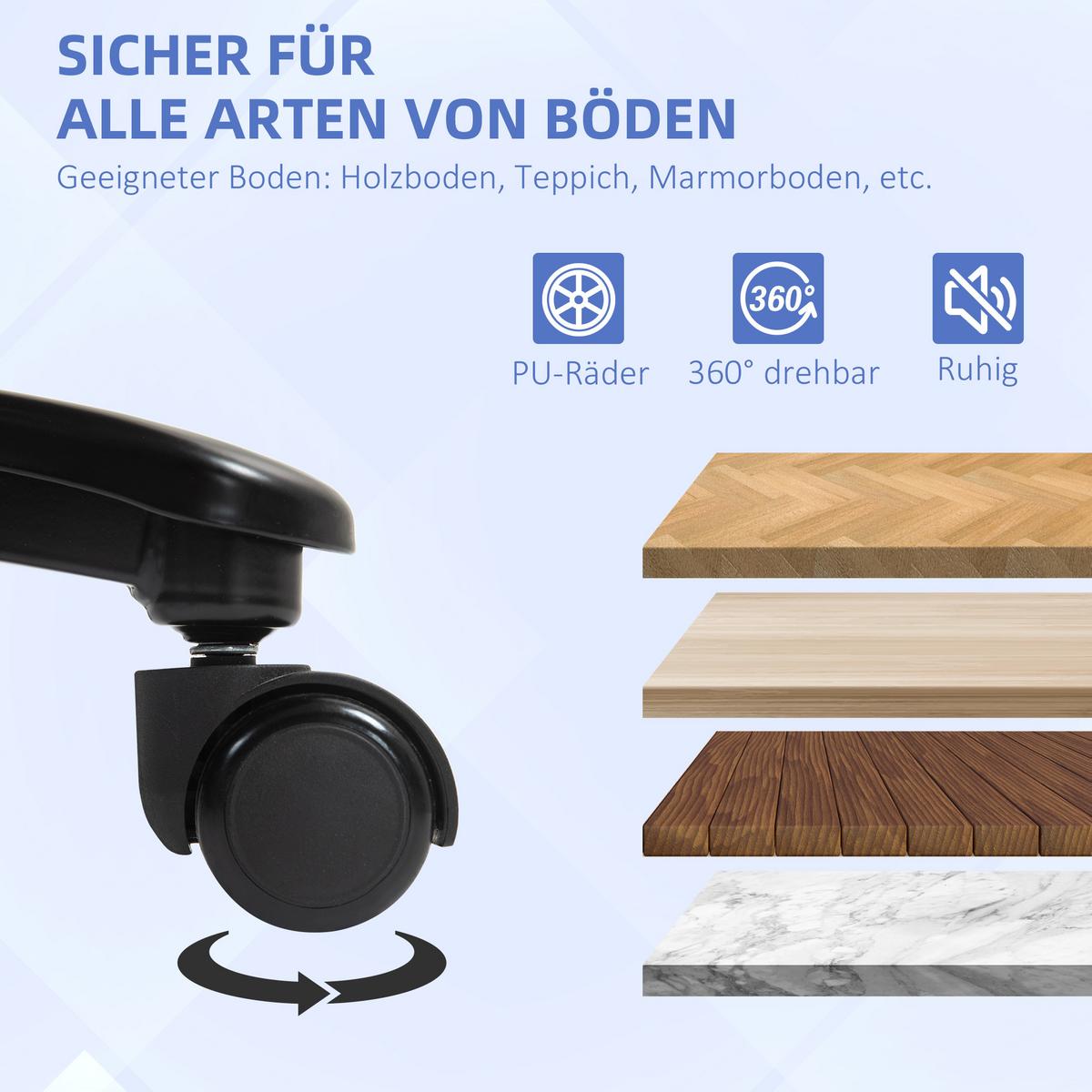 BÜROSTUHL, Ergonomisch Schreibtischstuhl mit Wippfunktion, Leinenoptik, Hellgrau - Hellgrau, Kunststoff (68.5/125/79cm) - HOMCOM