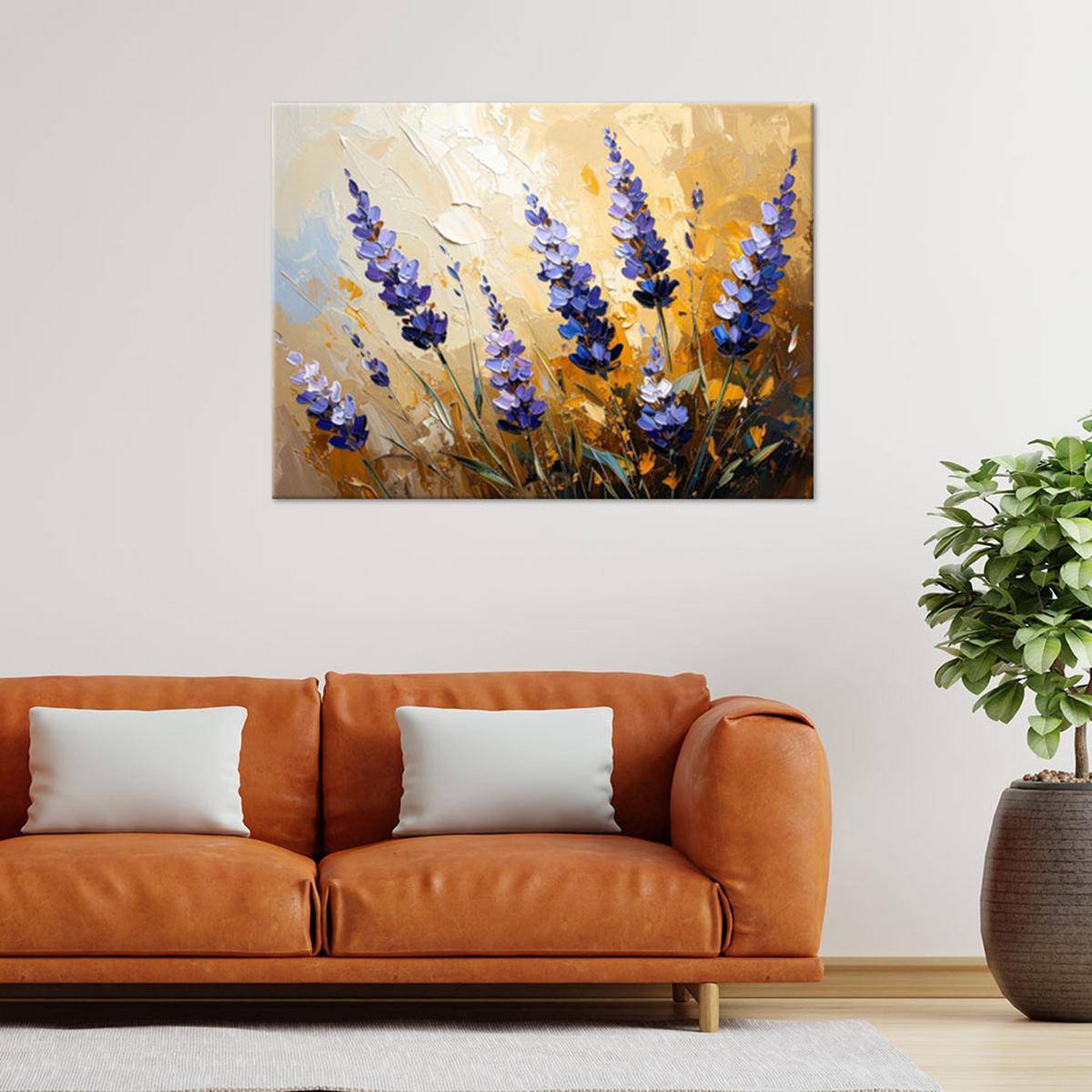 LEINWANDBILD Lavendelblüten 100x70cm - Beige, Textil (100/70cm) - Feeby