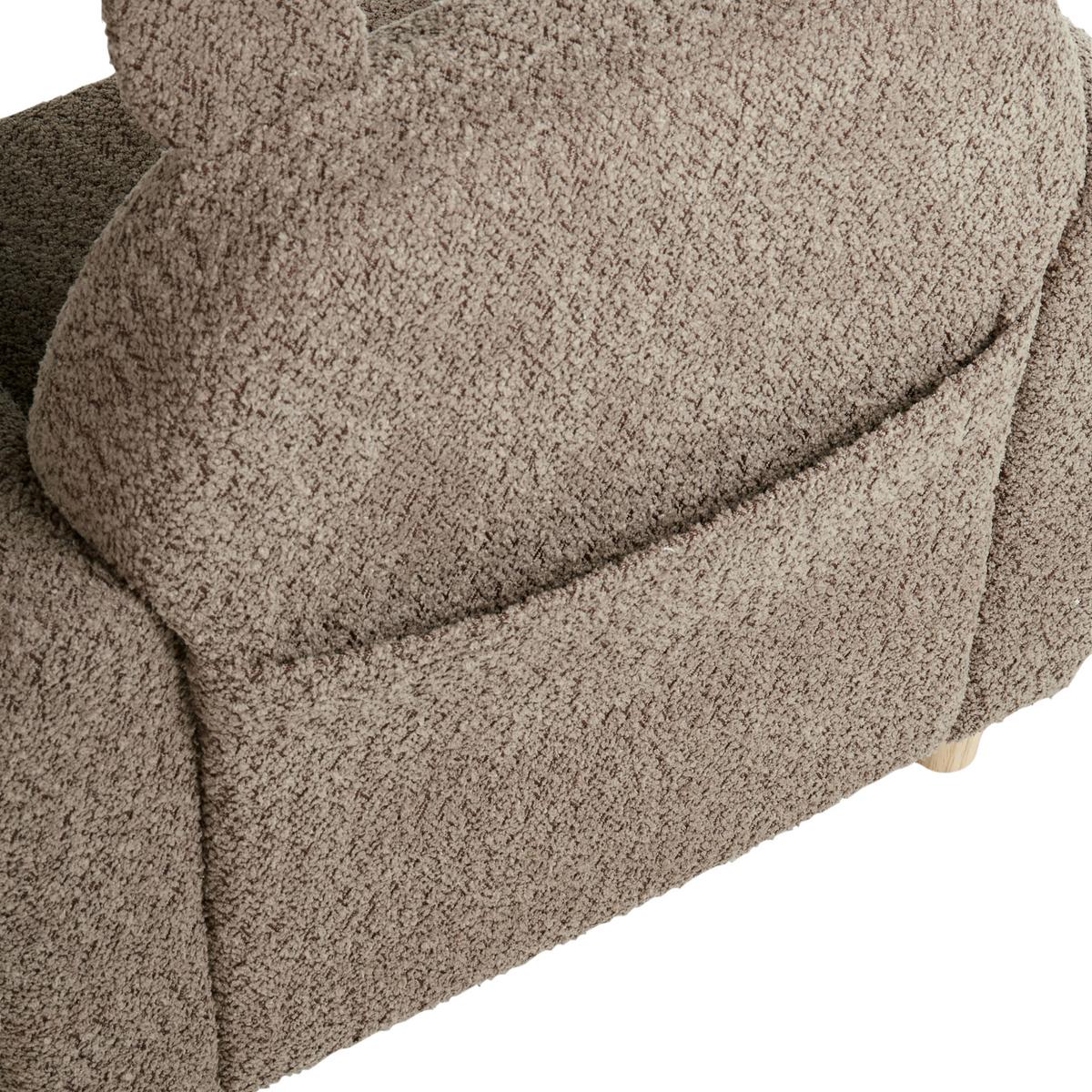 KINDERSESSEL Nilpferd Bouclé Braun Maribo - Braun, Textil (61/59/44cm) - Beliani