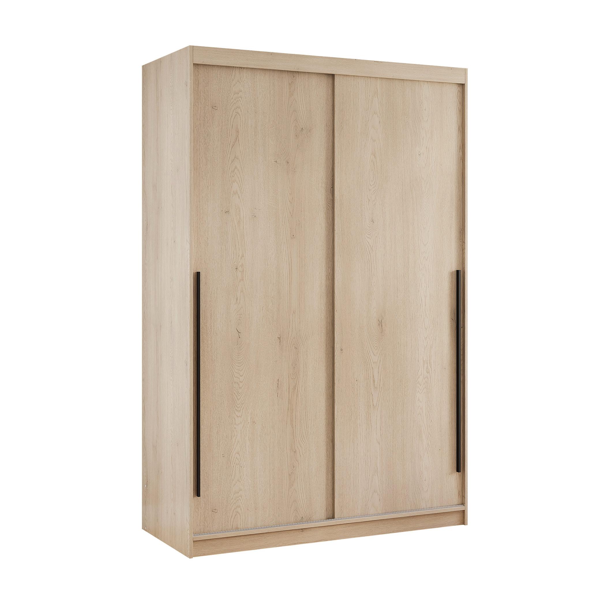 SCHIEBETÜRENSCHRANK SILENTE 140 cm mit Einlegeböden und Kleiderstange - Braun, Holzwerkstoff (140/215/60cm) - Idohome