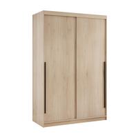 SCHIEBETÜRENSCHRANK SILENTE 140 cm mit Einlegeböden und Kleiderstange - Braun, Holzwerkstoff (140/215/60cm) - Idohome