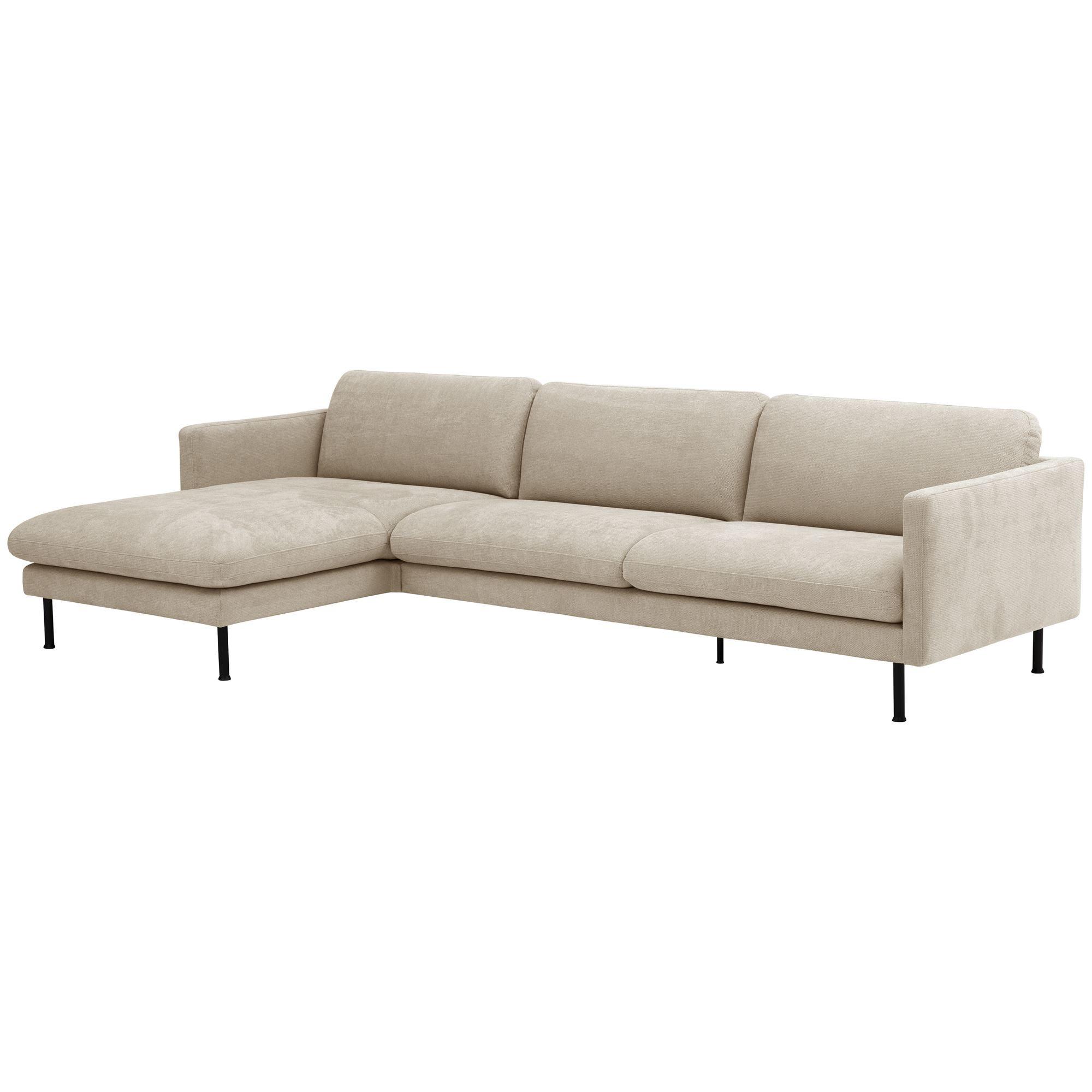 ECKSOFA mit Longchair links Katina Flachgewebe beige - Beige, Kunststoff (160/286cm) - 58aufmkessel