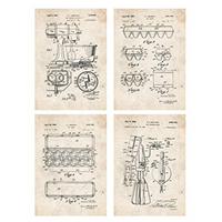 POSTER Set mit 4 Jahrgang Kochfertig Das Hügelset A4 Rahmenlos - Klar, Papier (29.7/3cm) - Nacnic
